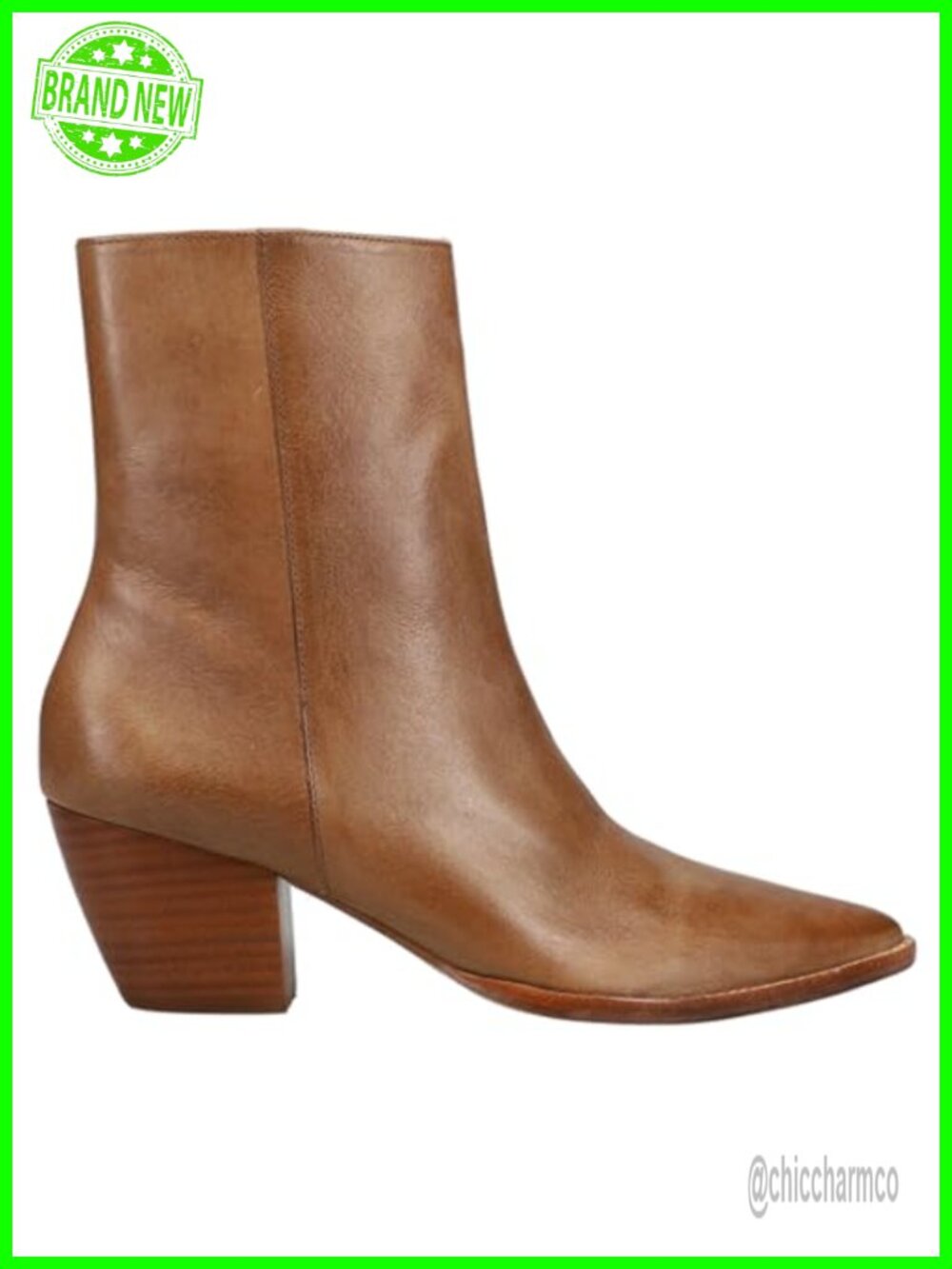 Matisse Caty Leather Ankle Bootie Pointed Toe Block Heel Women's